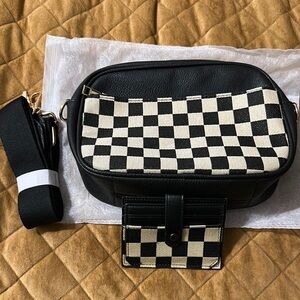 Checkered Black and White Women's Bag